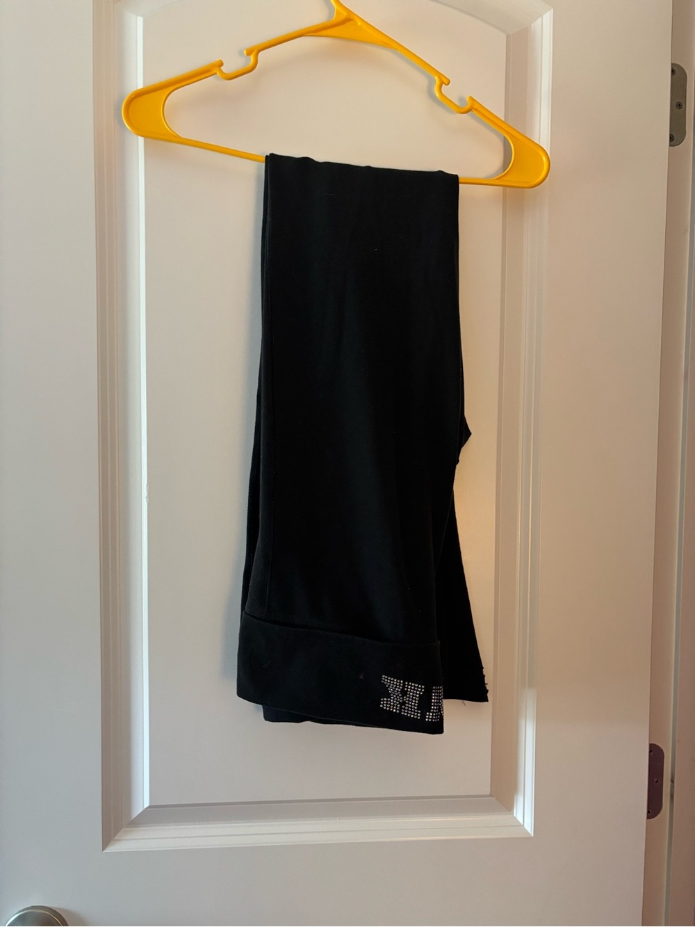 Kids Black Leggings with Rhinestone Accent